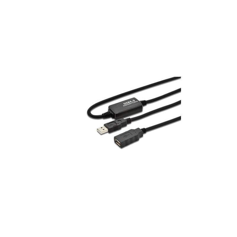 Digitus  USB 2.0 aktives Verlängerungskabel 10m Typ-A St./Bu. schwarz | 04016032326212