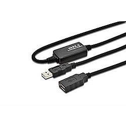 DIGITUS USB 2.0 aktives Verl&auml;ngerungskabel 10m Typ-A St./Bu. schwarz