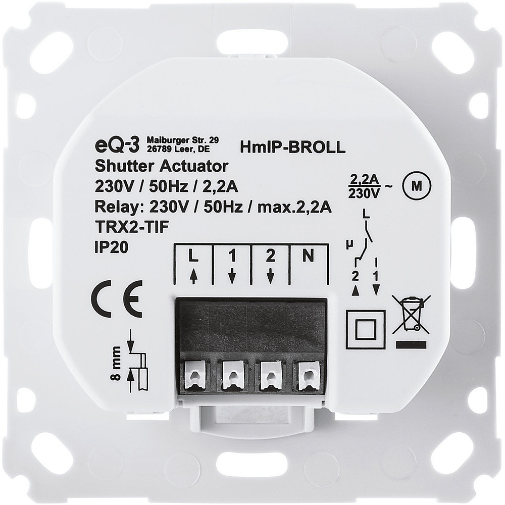 Homematic IP 3er Set Rollladenaktor für Markenschalter - Unterputz HmIP-BROLL