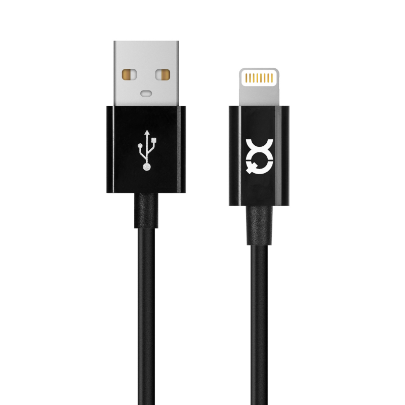 Xqisit  Charge and Sync iPod/iPad/iPhone USB-Lightning Kabel 1m schwarz | 04029948002309