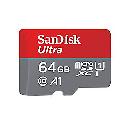 SanDisk Ultra 64 GB microSDXC Speicherkarte Kit (100 MB/s, Class 10, U1, A1)