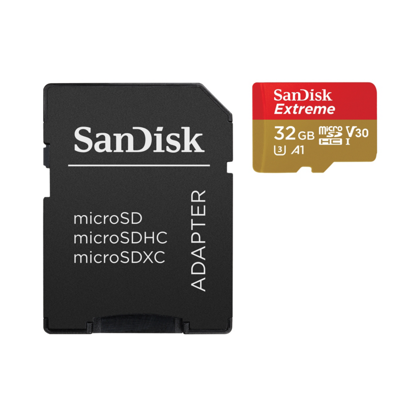 Sandisk  ActionSC 32GB microSDHC Speicherkarte Kit 60 MB/s, Class 10, U3, V30, A1 | 00619659155100