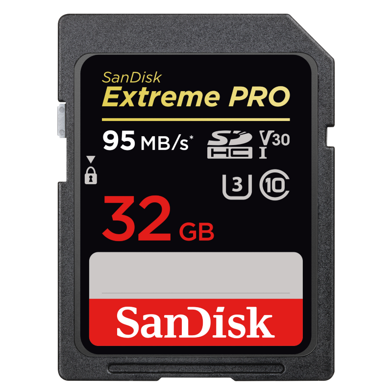 Sandisk  Extreme Pro 32 GB SDHC Speicherkarte (95 MB/s, Class 10, U3, V30) | 00619659147655