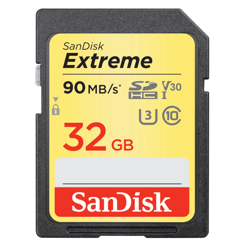 Sandisk  Extreme 32 GB SDHC Speicherkarte (90 MB/s, Class 10, U3, V30) | 00619659147037