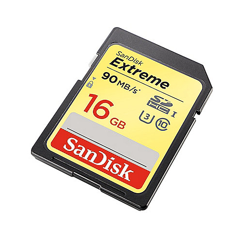 SanDisk Extreme 16 GB SDHC Speicherkarte (90 MB/s, Class 10, UHS-I, U3)