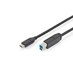 ednet USB Type-C Anschlusskabel, Type-C&trade; to B 1,8m schwarz