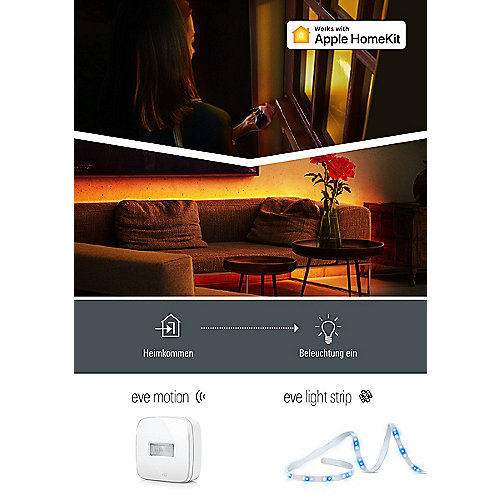Eve Light Strip -Smarter LED-Lichtstreifen weiß/farbig dimmbar für Apple HomeKit