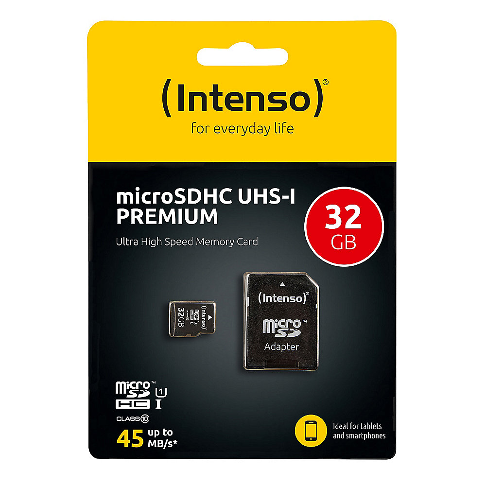 *Intenso 32 GB microSDHC Speicherkarte (45 MB/s, Class 10, UHS-I)