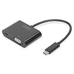 DIGITUS USB 3.1 Typ-C zu VGA Grafikadapter USB-C PD schwarz