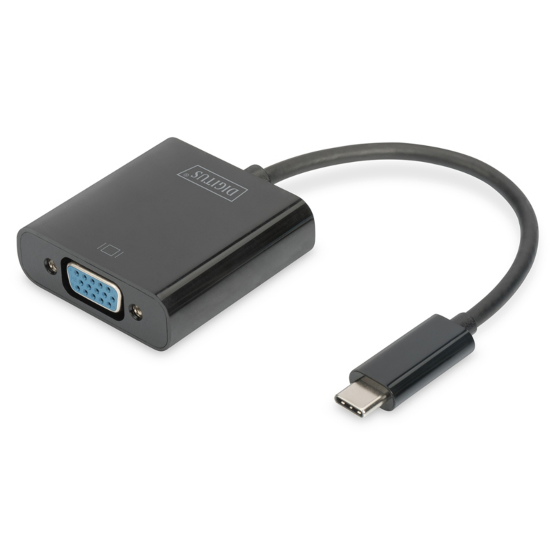 Digitus  USB 3.1 Typ-C zu VGA Grafikadapter schwarz DA-70853 | 04016032447511