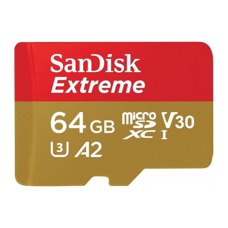 Sandisk  Extreme 64GB microSDXC Speicherkarte Kit 160 MB/s, Class 10, U3, V30, A2 | 00619659169770