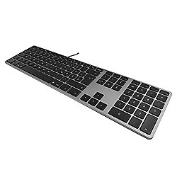 Matias Aluminum Erweiterte USB Tastatur dt. f&uuml;r Mac OS space grey