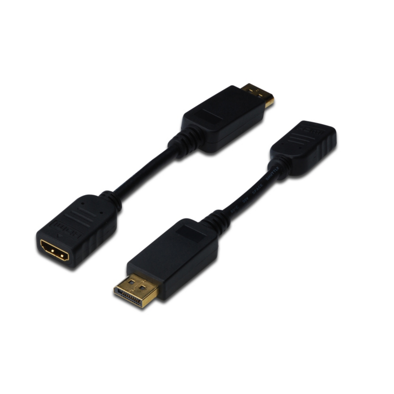 Digitus  AK-340408-001-S DisplayPort Adapterkabel, DP/St – HDMI Typ A/Bu | 04016032328568