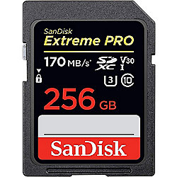 SanDisk Extreme Pro 256 GB SDXC Speicherkarte (bis 170 MB/s, Class 10, U3, V30)