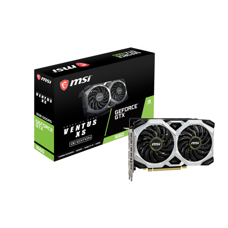 MSI  GeForce GTX 1660 Ventus XS 6G OC 6GB GDDR5 Grafikkarte HDMI/3xDP | 04719072626563