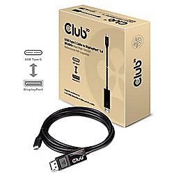 Club 3D USB Adapterkabel 1,8m Typ-C zu DisplayPort 8K60Hz HDR St./St. schwarz