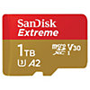 SanDisk Extreme 1 TB microSDXC Speicherkarte Kit bis 160MB/s, C10, U3, V30, A2