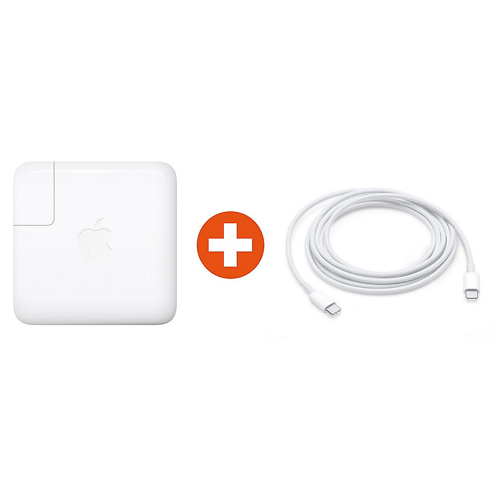 Apple 61 W USB-C Power Adapter + 2m USB-C Ladekabel für Macbook Pro Bundle