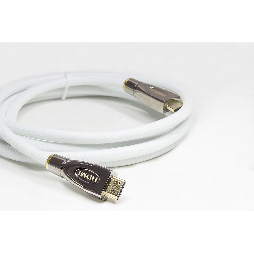 HDMI 2.0 Kabel 1,5m Ethernet 4K*2K UHD vergoldet OFC weiß