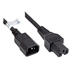 Good Connections Kaltger&auml;te-Warmger&auml;te-Verbindungskabel C14 an C15, schwarz, 2 m