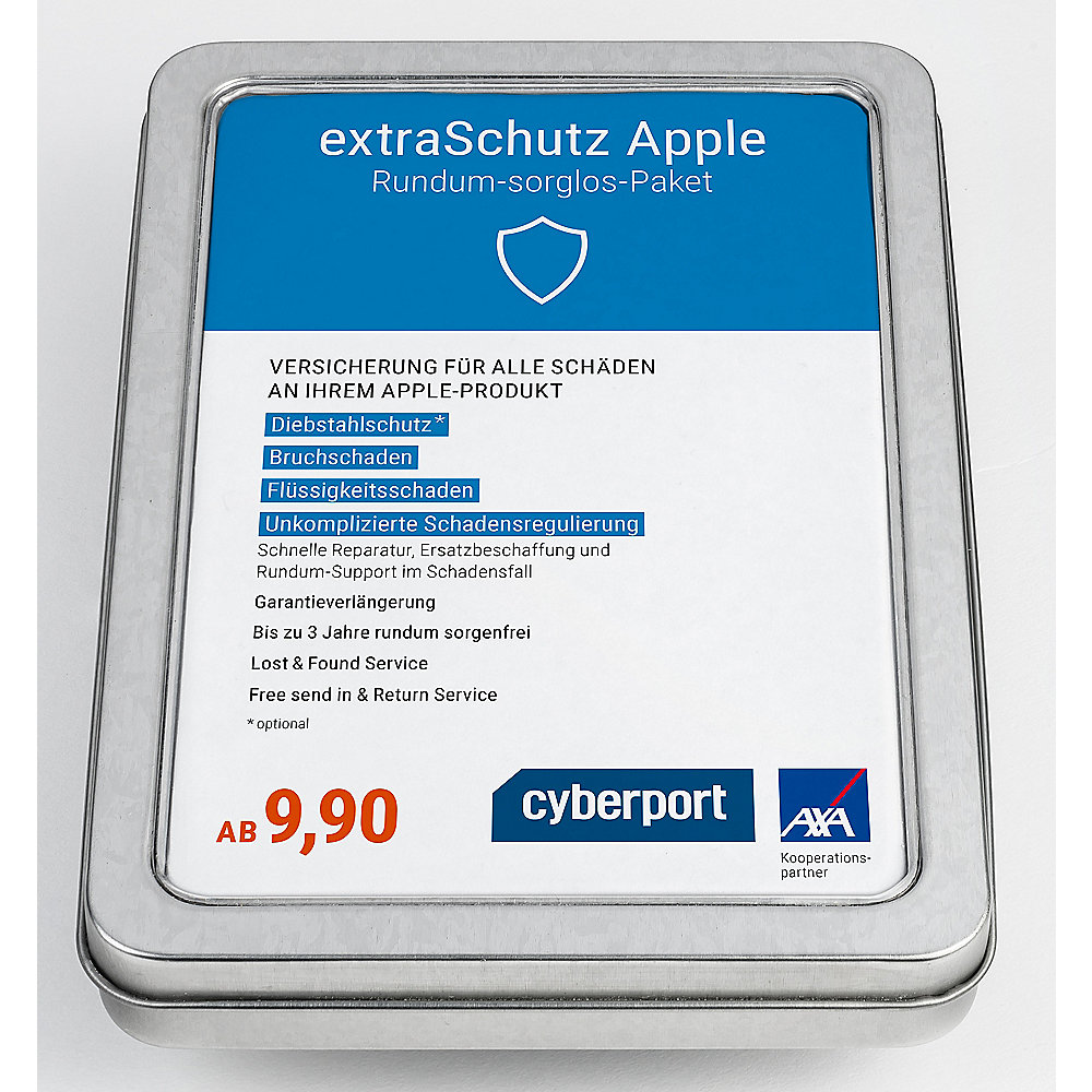 Cyberport Apple extraSchutz 36 Monate inkl. Diebstahlschutz (300 bis 400 Euro)