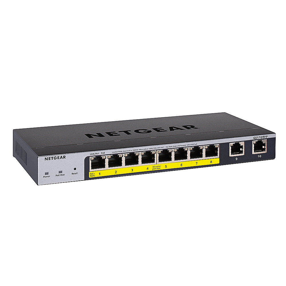 Netgear GS110TPP-100EUS 8 Port Gigabit Ethernet Smart Switch (8x PoE, 2x SFP)