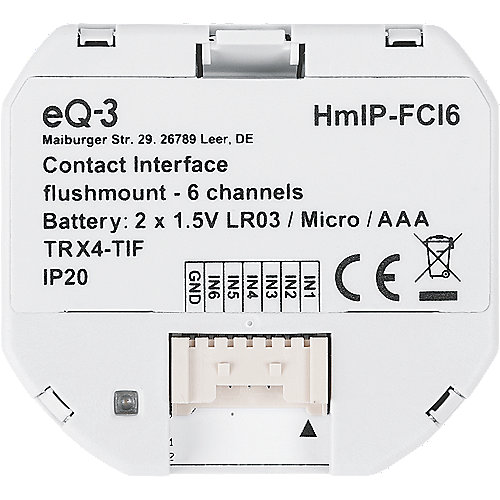 Homematic IP Kontakt-Schnittstelle Unterputz - 6-fach HmIP-FCI6