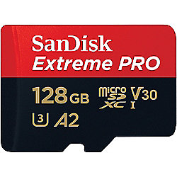SanDisk Extreme Pro 128GB microSDXC Speicherkarte Kit 170 MB/s, Class 10, U3, A2