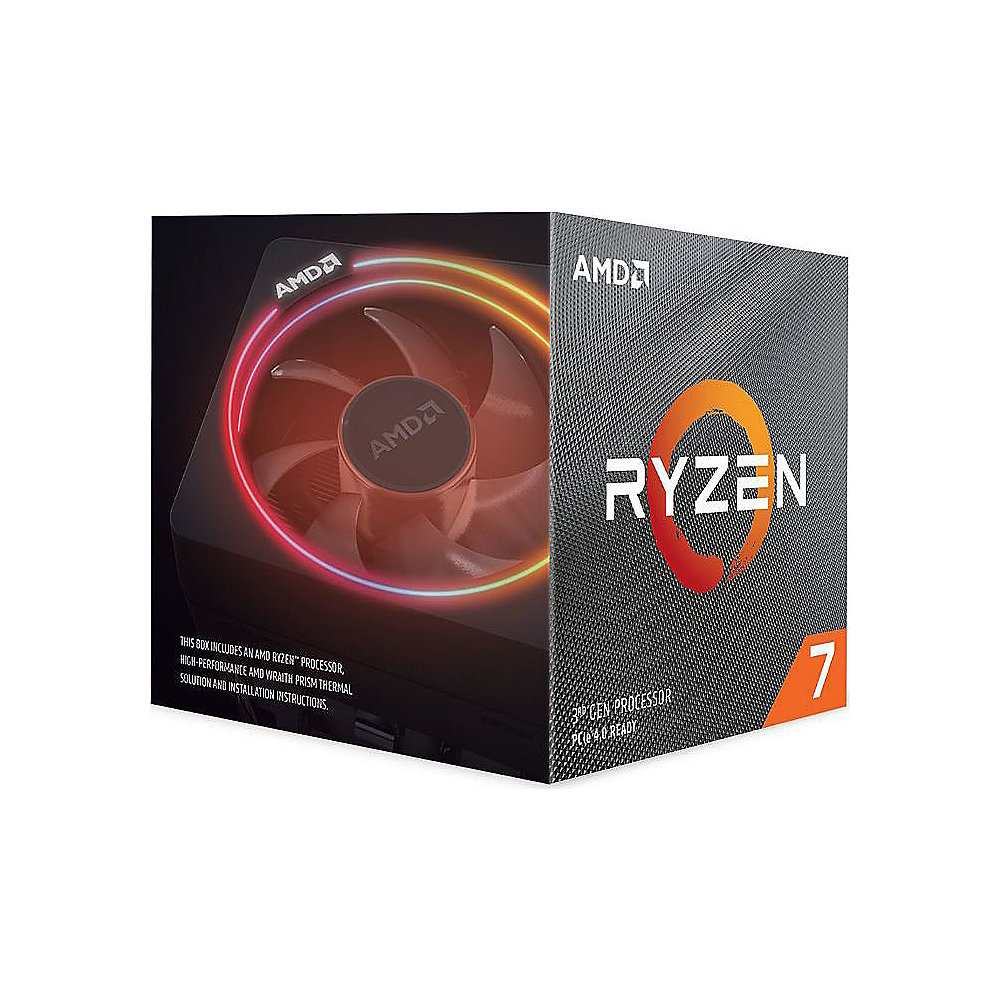 AMD Ryzen 7 3700X (8x 3,6 GHz) 36MB Sockel AM4 CPU BOX (Wraith Prism Kühler)