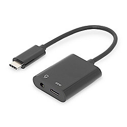 DIGITUS USB Type-C&trade; Adapter / Konverter, Type-C&trade; auf USB Type-C&trade; + 3.5mm Klinke