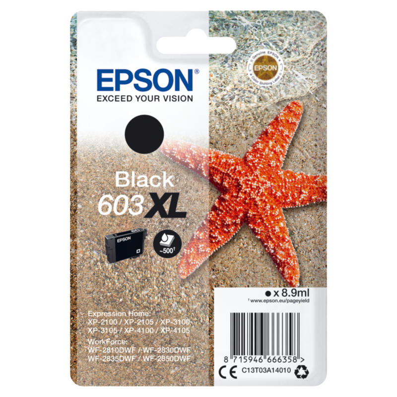 Epson  603XL / C13T03A14010 Druckerpatrone Schwarz | 08715946666358
