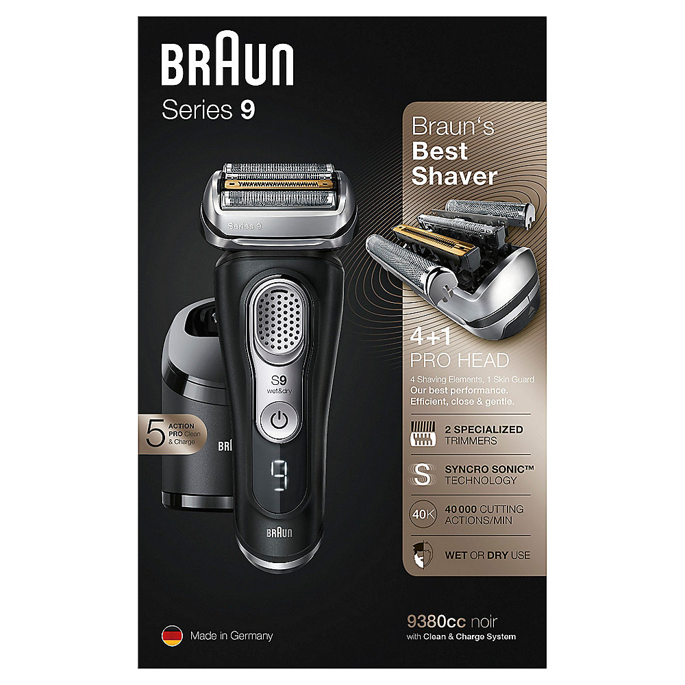 Braun Series 9 - 9380cc Rasierer-System mit Reinigungsstation wet &amp; dry