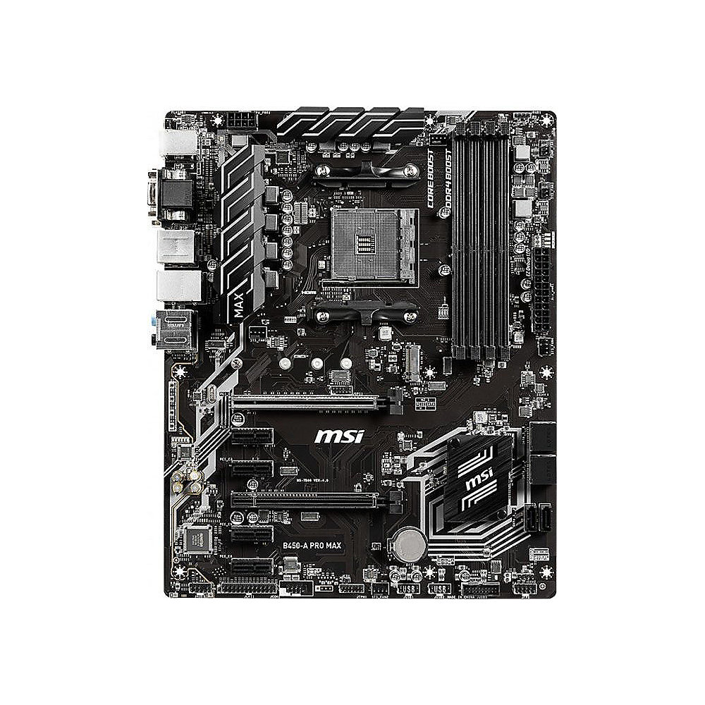 MSI B450-A Pro Max ATX Mainboard Sockel AM4 M.2/VGA/DVI/HDMI/USB3.2