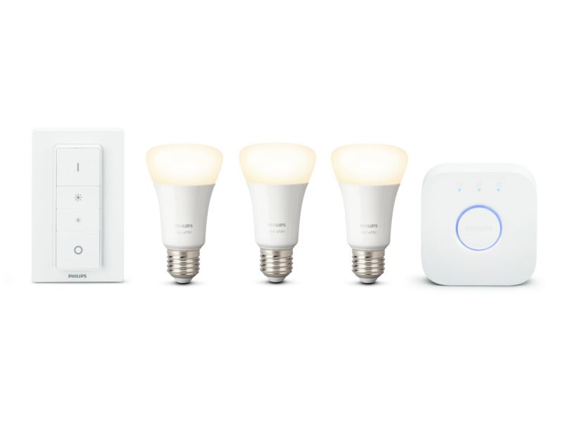 Philips Hue White Starter Set 3xE27 LED Lampe Bluetooth + Bridge + Dimmschalter