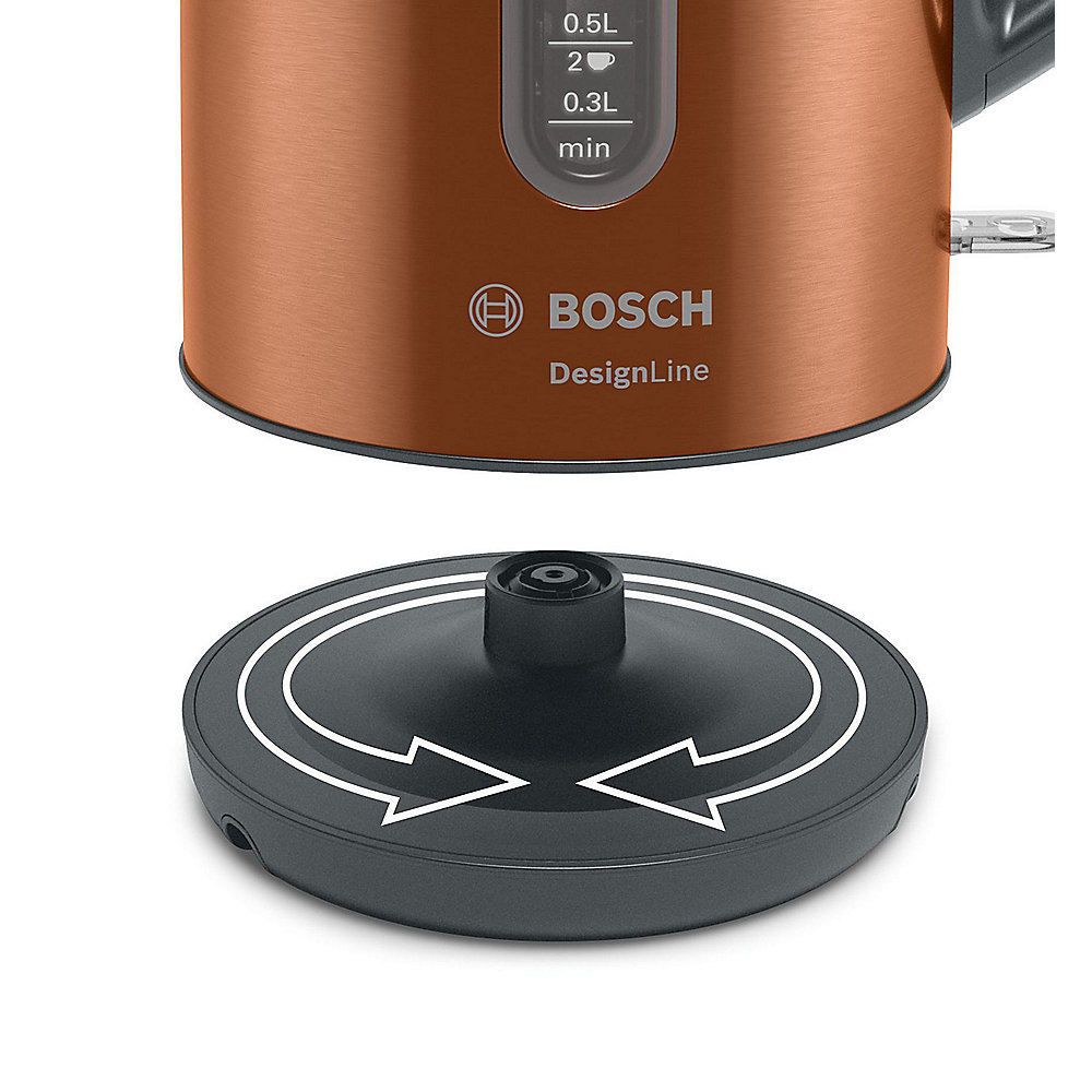 Bosch TWK4P439 Wasserkocher, DesignLine, kabellos 1,7 l, 2.400W, bronze