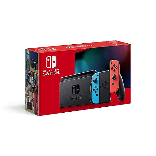 Nintendo Switch Konsole + Joy-Con Neon-rot/-blau mit verbesserter Akkuleistung