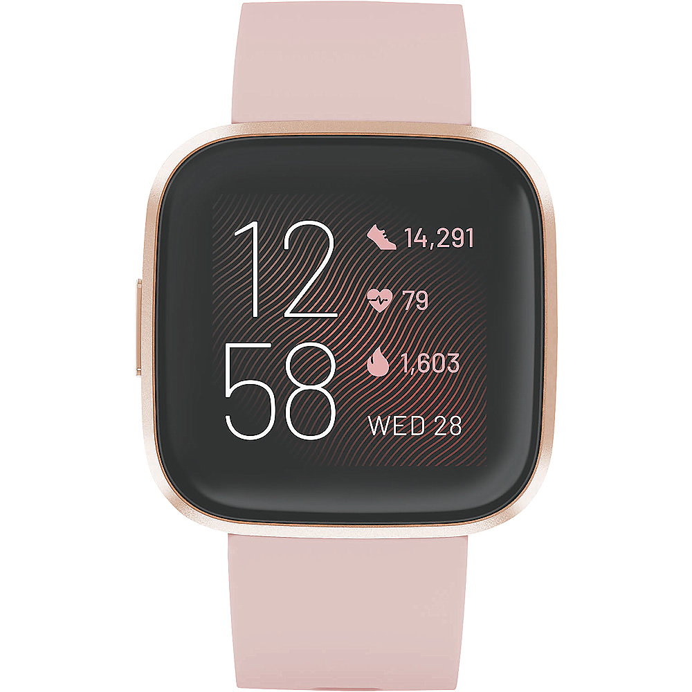 Fitbit Versa 2 Gesundheits- und Fitness-Smartwatch, Alu/cremefarbenes Kupfer