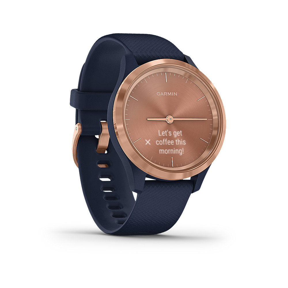 Garmin vivomove 3s Hybrid-Smartwatch blau/rosegold OLED
