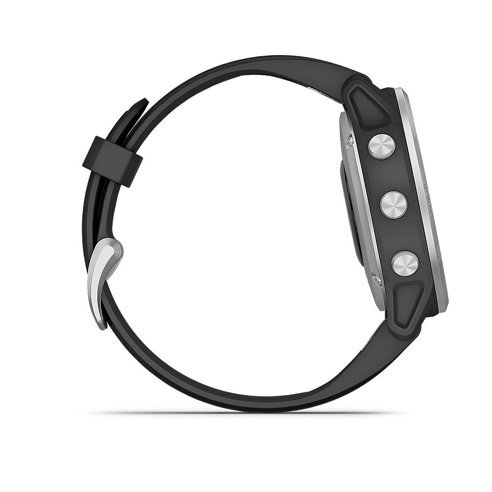 Garmin Fenix 6S GPS-Multisport-Smartwatch silber mit schwarzem Armband