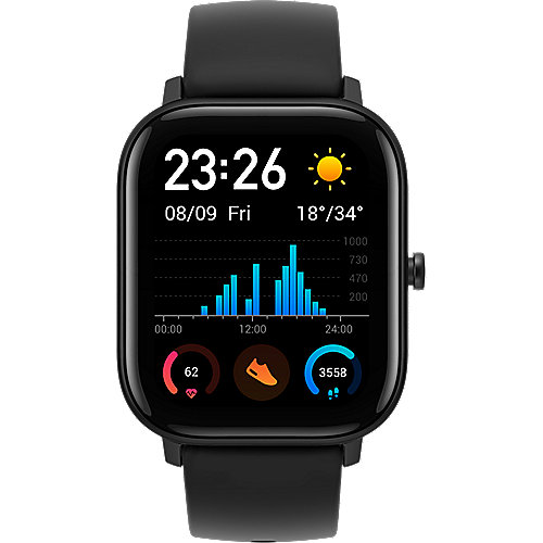 Amazfit GTS Smartwatch Aluminium-Gehäuse, schwarz, Amoled-Display