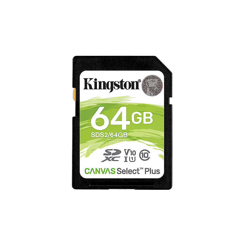 Kingston Canvas Select Plus SD 64GB SDHC Speicher (100 MB/s, Class 10, U 1, V10)