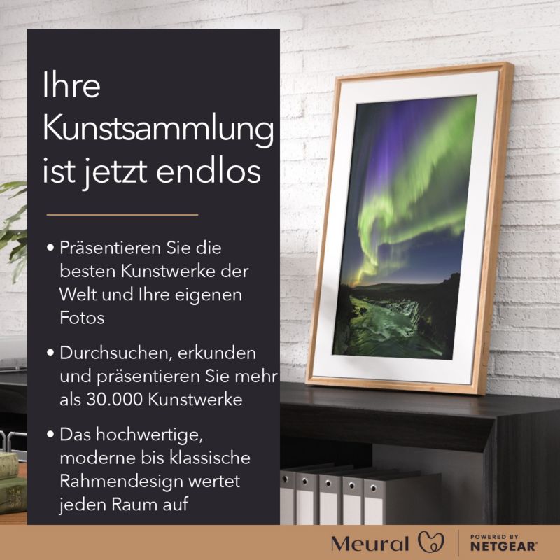 Meural 55cm 21 5 Zoll Leinwand Birke Rahmen Cyberport