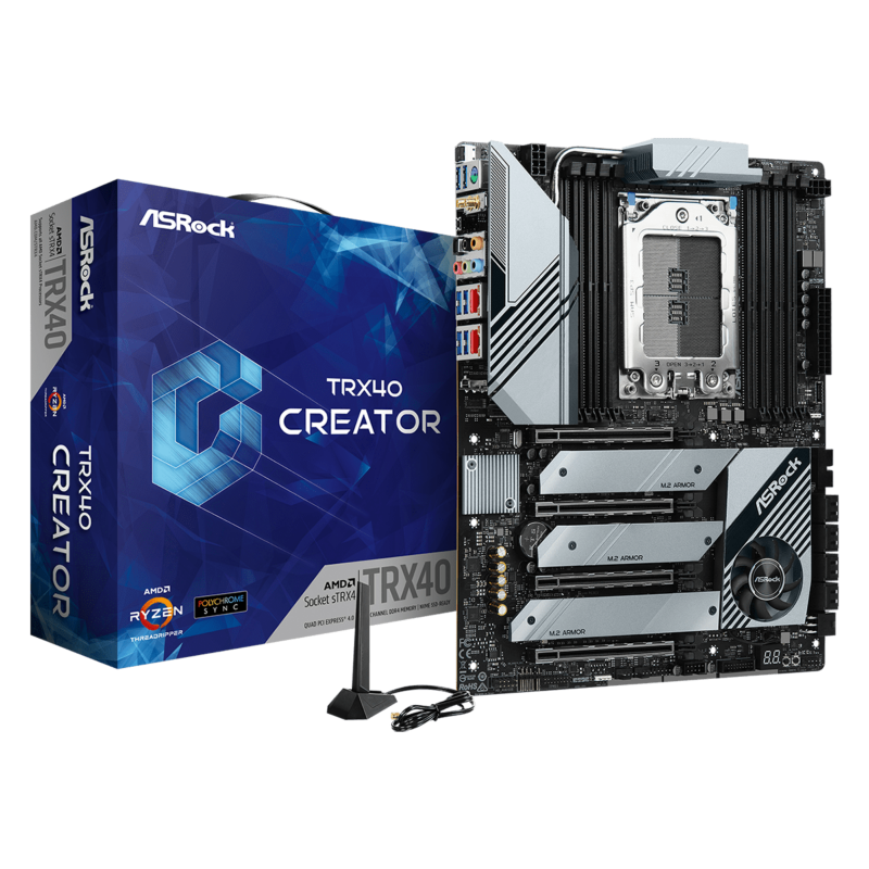 ASRock  TRX40 Creator Gaming ATX Mainboard Sockel TRX4 USB3.2/M.2/WLAN/BT | 04717677339901