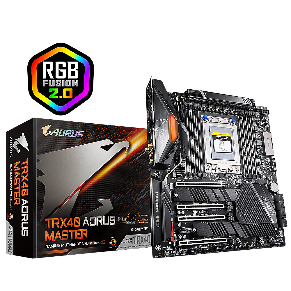 Gigabyte TRX40 Aorus MASTER Gaming E-ATX Mainboard Sockel USB3.2/M.2/WLAN/BT
