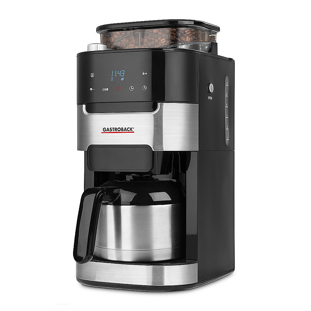 Gastroback 42711s Grind &amp; Brew Pro Thermo Kaffeemaschine mit Mahlwerk