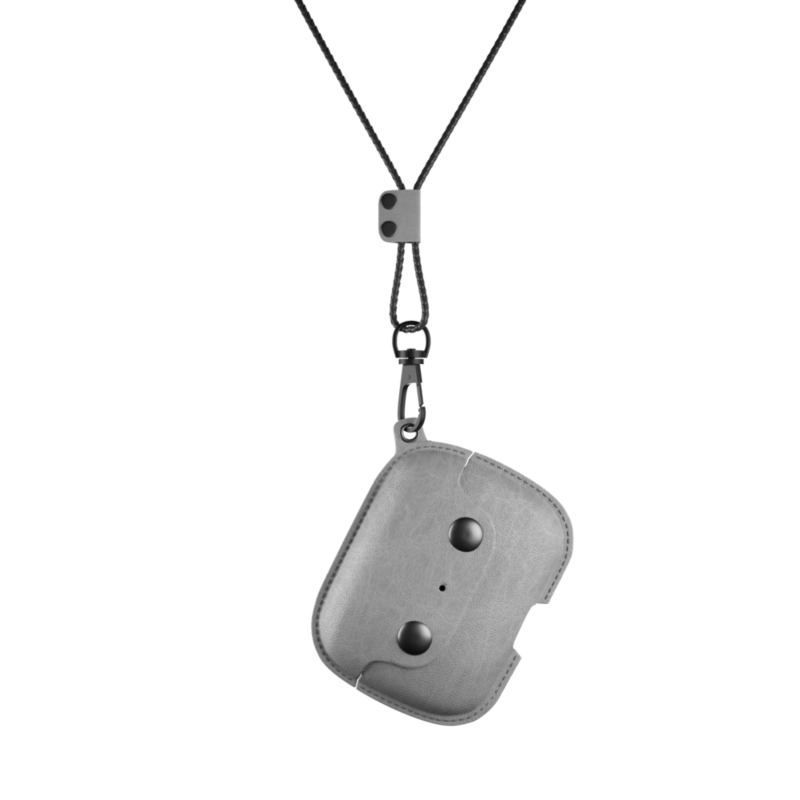 Woodcessories  AirCase Pro AirPod Leather Necklace Case Stone gray | 04260382635429