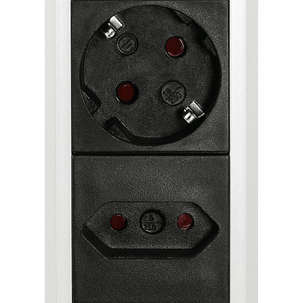 Hama Tisch Steckdosenleiste 5-fach, 2x USB 3A, Aluminium schwarz