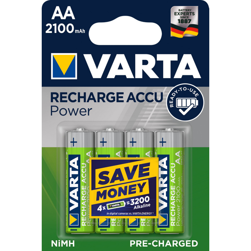 Varta  Ready2Use Akku Mignon AA HR6 4er Blister (2100 mAh) | 04008496550692
