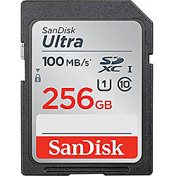 SanDisk Ultra 256 GB SDXC Speicherkarte (100 MB/s, Class 10, UHS-I)