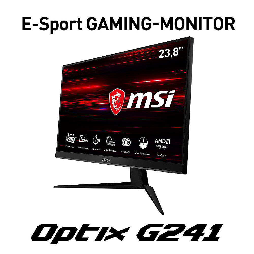 MSI Optix G241 59,9cm (23,6") FHD IPS Gaming-Monitor DP/HDMI FreeSync 144Hz 1ms
